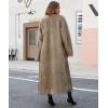 imageCHARTOU Womens Long Faux Fur Coat Open Front Cardigan V Neck Oversized Fuzzy Sherpa Fleece Jacket Warm Teddy Coats OvercoatYellow