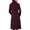 imageCHARTOU Womens Slim Fur Collar Double Breasted Long Wool Blend Coat Pea CoatBurgundy