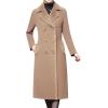 imageCHARTOU Womens Slim Fur Collar Double Breasted Long Wool Blend Coat Pea CoatCamel