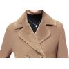 imageCHARTOU Womens Slim Fur Collar Double Breasted Long Wool Blend Coat Pea CoatCamel