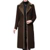 imageCHARTOU Womens Slim Fur Collar Double Breasted Long Wool Blend Coat Pea CoatCoffee