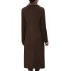 imageCHARTOU Womens Slim Fur Collar Double Breasted Long Wool Blend Coat Pea CoatCoffee