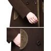 imageCHARTOU Womens Slim Fur Collar Double Breasted Long Wool Blend Coat Pea CoatCoffee