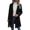 imageCHARTOU Womens Woolen Overcoat Oversized Notched Lapel Single Breasted Wool Blend Trench CoatBlack