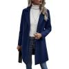 imageCHARTOU Womens Woolen Overcoat Oversized Notched Lapel Single Breasted Wool Blend Trench CoatBlue