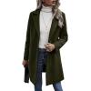 imageCHARTOU Womens Woolen Overcoat Oversized Notched Lapel Single Breasted Wool Blend Trench CoatGreen