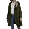 imageCHARTOU Womens Woolen Overcoat Oversized Notched Lapel Single Breasted Wool Blend Trench CoatGreen
