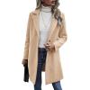 imageCHARTOU Womens Woolen Overcoat Oversized Notched Lapel Single Breasted Wool Blend Trench CoatKhaki