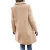 imageCHARTOU Womens Woolen Overcoat Oversized Notched Lapel Single Breasted Wool Blend Trench CoatKhaki