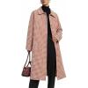 imageCHARTOU Women Long Plaid Trench Coat Fall Outfits Single Breast Gingham OvercoatRed