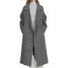 imageCHARTOU Women Long Winter Pea Coats Elegant Wool Blend Fall Jacket Overcoat with BeltGrey