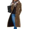 imageCHARTOU Women Long Winter Wool Coats Casual Slim Fit Woolen Trench Pea Coat OvercoatKhaki