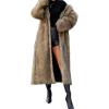 imageCHARTOU Womens Long Faux Fur Coat Open Front Cardigan V Neck Oversized Fuzzy Sherpa Fleece Jacket Warm Teddy Coats OvercoatYellow