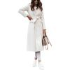 imageCHARTOU Womens Wool Blend Wrap Coat Classic Tailored Collar Woolen Overcoat with BeltWhite