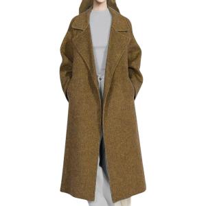 imageCHARTOU Women Long Winter Pea Coats Elegant Wool Blend Fall Jacket Overcoat with BeltCamel