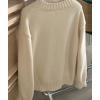 imageCHARTOU Women Sweater Skirt 2 Pieces Outfits Oversized Pullover Sweater and Pleated Mini SkirtApricot