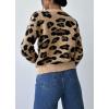 imageCHARTOU Leopard Sweaters for Women Casual Crew Neck Cheetah Pullover Sweater TopsKhaki