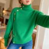 imageCHARTOU Women Turtleneck Sweater Fall Fashion Batwing Sleeve Jumper Elegant Short Knitted Pullover TopsGreen