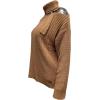 imageCHARTOU Womens Trendy Cold Shoulder Long Sleeves Turtleneck Knit Sweater KnitwearKhaki