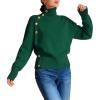 imageCHARTOU Women Turtleneck Sweater Fall Fashion Batwing Sleeve Jumper Elegant Short Knitted Pullover TopsDark Green
