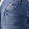imageCHARTOU Womens Distressed Barrel Jeans Baggy Wide Leg Jeans Boyfriend Ripped Patchwork Crop Denim PantsDark Blue