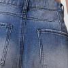 imageCHARTOU Womens Distressed Barrel Jeans Baggy Wide Leg Jeans Boyfriend Ripped Patchwork Crop Denim PantsDark Blue