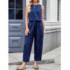 imageCHARTOU Womens Lightweight 2 Pieces Outfits Plaid Tank Vest Capri Wide Leg Pants Sets Loose Fit Lounge SetsBlue