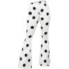 imageCHARTOU Womens Retro High Rise Polka Slim Fit Dot Bell Bottom Denim JeansWhite