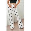 imageCHARTOU Womens Retro High Rise Polka Slim Fit Dot Bell Bottom Denim JeansWhite