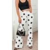 imageCHARTOU Womens Retro High Rise Polka Slim Fit Dot Bell Bottom Denim JeansWhite