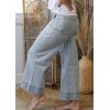 imageCHARTOU Womens Wide Leg Jeans High Waisted Zimbaplatinum Denim Pants Striped Baggy Jeans with PocketsLight Blue