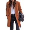 imageCHARTOU Mid Long Winter Coats for Women 2024 Double Breasted Wool Pea Coats Trench Thicken Tweed OvercoatBrown