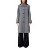 imageCHARTOU Women Long Winter Pea Trench Coat Single Breast Wool Blend Midi Long OvercoatGrey