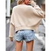imageCHARTOU Women Loose Crew Neck Cable Knit Sweater Fall Ribbed Long Sleeve Knitted Sweater Pullover JumperApricot
