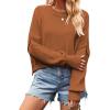 imageCHARTOU Women Loose Crew Neck Cable Knit Sweater Fall Ribbed Long Sleeve Knitted Sweater Pullover JumperCoffee