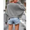 imageCHARTOU Women Loose Crew Neck Cable Knit Sweater Fall Ribbed Long Sleeve Knitted Sweater Pullover JumperGrey