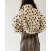 imageCHARTOU Womens Half Zip Sherpa Pullover Striped Oversized Sweatshirt Floral Stand Collar Fleece JacketBrown Floral