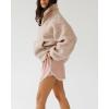 imageCHARTOU Womens Half Zip Sherpa Pullover Striped Oversized Sweatshirt Floral Stand Collar Fleece JacketPink Floral