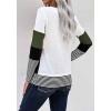 imageCHARTOU Womens Trendy Color Block Pullover Tunic Jumper Wear to Work Jersey Sweater TopGreen