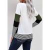imageCHARTOU Womens Trendy Color Block Pullover Tunic Jumper Wear to Work Jersey Sweater TopGrey