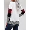 imageCHARTOU Womens Trendy Color Block Pullover Tunic Jumper Wear to Work Jersey Sweater TopWine Red