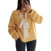 imageCHARTOU Cardigan Sweaters for Women Button Down V Neck Bow Tie Lace Dressy Cardigan Sweater TopsYellow