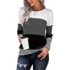 imageCHARTOU Womens Trendy Color Block Pullover Tunic Jumper Wear to Work Jersey Sweater TopGrey