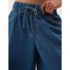 imageCHARTOU Women Wide Leg Jeans High Waisted Straight Leg Baggy Drawstring Denim PantsBlue