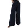 imageCHARTOU Women Wide Leg Jeans High Waisted Straight Leg Baggy Drawstring Denim PantsDark Blue