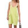 imageCHARTOU Women Baggy Slip One Piece Romper Oversized Spaghetti Straps Short Jumpsuit Overalls OutfitsYellow