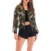 imageCHARTOU Womens Zip Up See Through Sheer Mesh Camo Jacket Camouflage Rash GuardsCamo