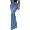 imageCHARTOU Women High Waisted Cutout Becket Flare Jeans Denim Palazzo Pants Wide Leg JeansBlue