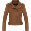 imageCHARTOU Womens Fall 2023 Fashion Faux Suede Leather Casual Moto Biker Jacket CoatsCoffee