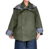 imageCHARTOU Womens Short Trench Coats Fall Notch Collar Plaid Reversible Oversized Jacket with PocketsOlive